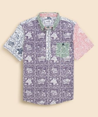 Brooks Brothers/ブルックス ブラザーズ Ｂｒｏｏｋｓ　Ｂｒｏｔｈｅｒｓ&times;Ｒｅｙｎ　Ｓｐｏｏｎｅｒ　コットン／ポリエステル　プルオーバー　ファン　アロハシャツ　３３０００２１７４