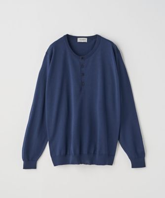 ヘンリーネック長袖ニットプルオーバー 30G MODERN FIT