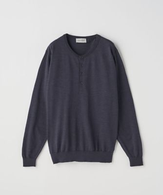 ヘンリーネック長袖ニットプルオーバー 30G MODERN FIT
