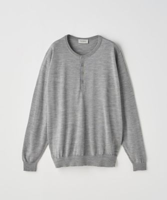 ヘンリーネック長袖ニットプルオーバー 30G MODERN FIT