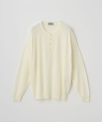ヘンリーネック長袖ニットプルオーバー 30G MODERN FIT