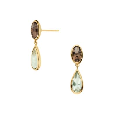 ＜Vendome Aoyama (Women)＞スモーキークォーツ　グリーンクォーツ　ピアス
