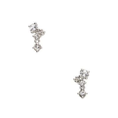 ＜Vendome Aoyama (Women)＞Ｋ１０ホワイトゴールド　ホワイトトパーズ　ピアス