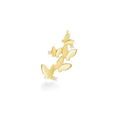 ＜AHKAH(Women)＞パピヨンブリリアンアンサンブル　ピアス　※シングル（左耳用）　ＡＫ１９４９０１０４００
