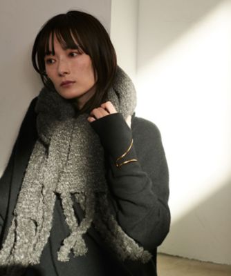 モヘヤシルク チャンキーフリンジストール AM25FーST158