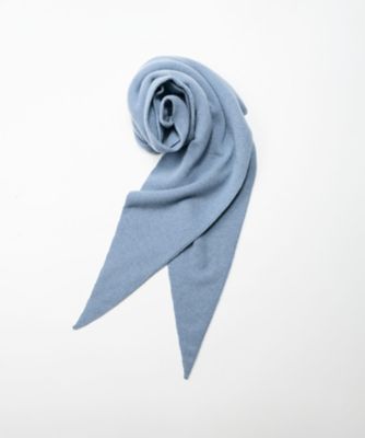 ASAUCE MELER (Women)/アソースメレ シームレス トライアングル カシミヤニットストール AM25FーST205 BlueShadow スカーフ・ショール【三越伊勢丹/公式】