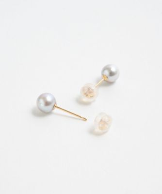 ♥︎AS♥︎MADAMAジュエリーあこや真珠ハートピアス♥︎ あこや真珠ハートピアス 【K18YG/K18PG】