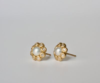 アネモネ　アコヤパールダイヤモンドピアス