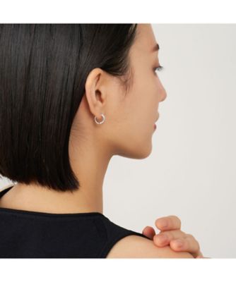 AKKO様ご予約品プラチナダイアモンド　フープピアス K18ゴールド プラチナ ダイヤモンドフープ 0.05ct│ 小振りで使い