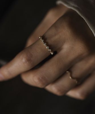 Layered “Bezel” ハーフエタニティリング 