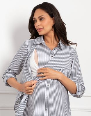 ＡＲＩＡＮＮＡ　授乳対応　マタニティ　シャツワンピース　