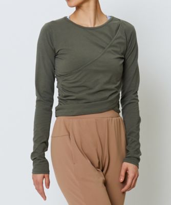【はこぽす対応商品】 定番 コットンベア天カシュクールトップス ヨガ・ピラティス