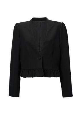 ＜BORDERS at BALCONY (Women)＞ＪＡＣＫＥＴ　ＮＯＩＲ　ＢＤ１１１１－３Ｂー１７