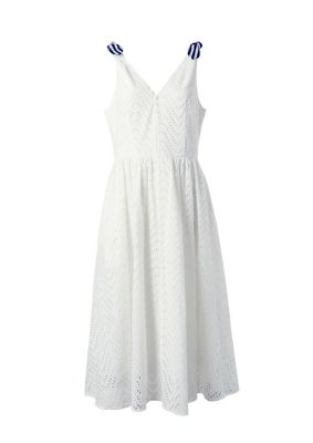 ＜BORDERS at BALCONY (Women)＞ＷＨＩＴＥ　ＬＡＣＥ　ＲＩＢＢＯＮ　ＤＲＥＳＳ