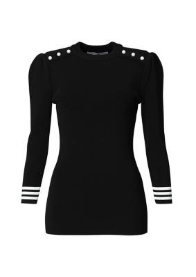 ＜BORDERS at BALCONY (Women)＞定番ＰＥＡＲＬ　ＴＯＰ