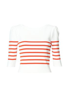 ＜BORDERS at BALCONY (Women)＞ＢＯＲＤＥＲ　ＲＯＵＮＤ　ＮＥＣＫ　ＭＩＮＩ　ＴＯＰ　　　　