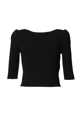 ＜BORDERS at BALCONY (Women)＞ＲＯＵＮＤ　ＮＥＣＫ　ＭＩＮＩ　ＴＯＰ