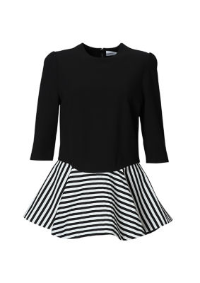 定番ROUND PEPLUM HALF SLEEVE TOP