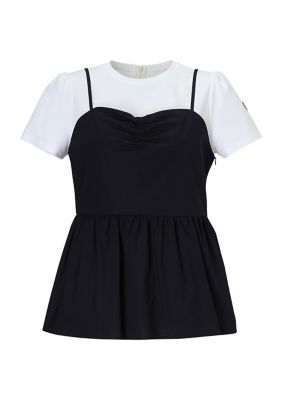 ＜BORDERS at BALCONY (Women)＞ＰＥＰＬＵＭ　ＳＨＩＲＴ　ＴＥＥ　ＴＯＰ