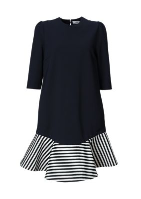 ＜BORDERS at BALCONY (Women)＞ＲＯＵＮＤ　ＰＥＰＬＵＭ　ＭＩＮＩ　ＤＲＥＳＳ