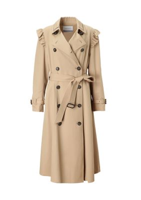 ＜BORDERS at BALCONY (Women)＞ＳＨＯＵＬＤＥＲ　ＦＲＩＬＬ　ＴＲＥＮＣＨ　ＣＯＡＴ