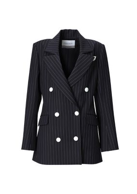 ＜BORDERS at BALCONY (Women)＞ＰＩＮ　ＳＴＲＩＰＥ　ＤＯＵＢＬＥ　ＪＡＣＫＥＴ