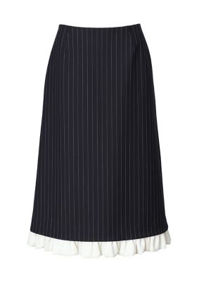 ＜BORDERS at BALCONY (Women)＞ＰＩＮ　ＳＴＲＩＰＥ　ＭＩＤＩ　ＳＫＩＲＴ