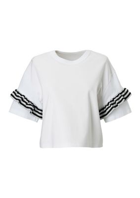 ＜BORDERS at BALCONY (Women)＞ＨＡＬＦＳＬＥＥＶＥ　ＦＲＩＬＬ　ＴＥＥ