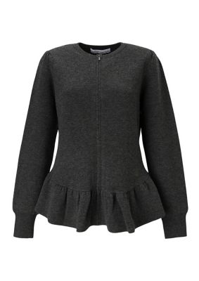 ＜BORDERS at BALCONY (Women)＞ＫＮＩＴ　ＰＥＰＬＵＭ　ＺＩＰ　ＢＤ２３２１Ｉー２Ｅー５６