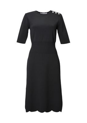 ＜BORDERS at BALCONY (Women)＞ＳＣＡＬＬＯＰ　ＤＲＥＳＳ　ＢＤ２４１１－１Ｋ－２８
