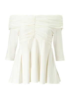 ＜BORDERS at BALCONY (Women)＞ＯＦＦ　ＳＨＯＵＬＤＥＲ　ＴＯＰ　ＢＤ２４１１－２Ｂ－５０