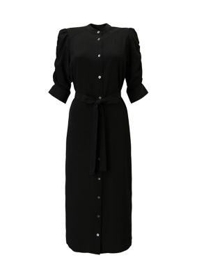 GATHER SHOULDER SHIRT DRESS