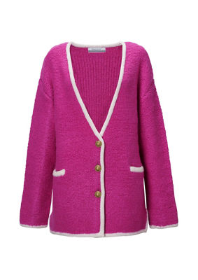 ＜BORDERS at BALCONY (Women)＞ＦＬＵＦＦＹ　ＫＮＩＴ　ＣＡＲＤＩＧＡＮ　ＢＤ２４２１－１Ａ－５１