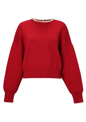 ＜BORDERS at BALCONY (Women)＞ＰＥＡＲＬ　ＫＮＩＴ　ＰＵＬＬＯＶＥＲ　ＢＤ２４２１－１Ｂ－４８