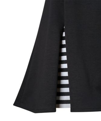 ボーダーズアットバルコニー　FLARE TEE DRESS ブラック BD2511-2K-20-BLACK-1?$VS_1500$
