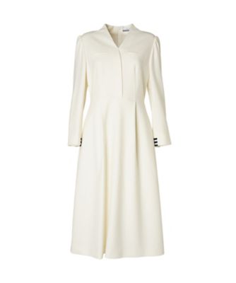 BORDERS at BALCONY (Women)/ボーダーズアットバルコニー WOOL TUCK DRESS BD2521ー3Eー27 WHITE ワンピース・ドレス【三越伊勢丹/公式】