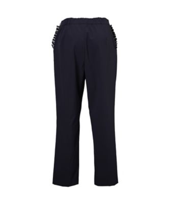 ボーダーズアットバルコニー　ネイビー パンツ38サイズ　タグ付き SIDE FRILL STRETCH PANTS BD2521ー