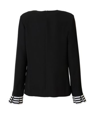BORDER CUFF BLOUSE BD2521Bー3Cー36