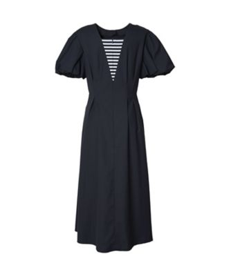 未使用タグ付き✨ボーダーズアットバルコニー　V-NECK DRESS　ネイビー BACK BORDER DRESS BD2611ー3Eー32