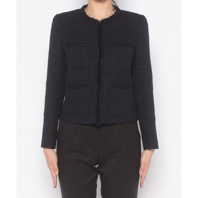 セットアップ対応商品】モノトーンツイードクルー ジャケット | ANAYI