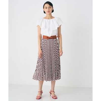 美品】ANAYI キカプリントプリーツスカート 34