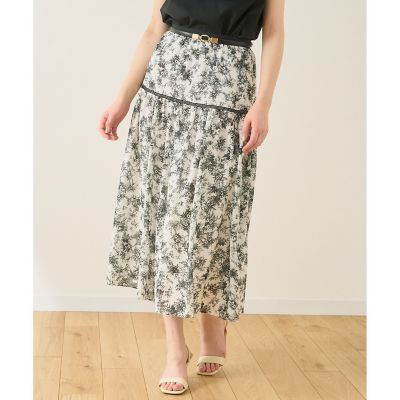 新品　ANAYI モノトーンフラワー スカート モノトーンフラワー スカート | ANAYI/アナイ | 三越伊勢丹