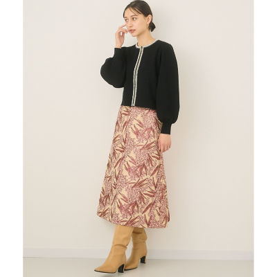 フラワーラメジャガードバックフレア スカート | ファッション・服 