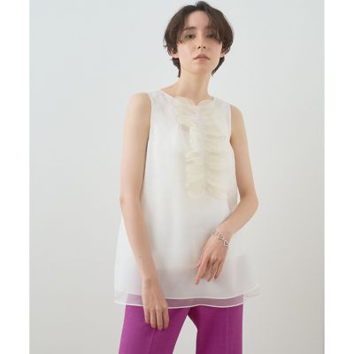 未使用☆ ANAYI シルクオーガンジーハートシシュウブラウス 38 シルクオーガンジーハートシシュウブラウス | ANAYI/アナイ