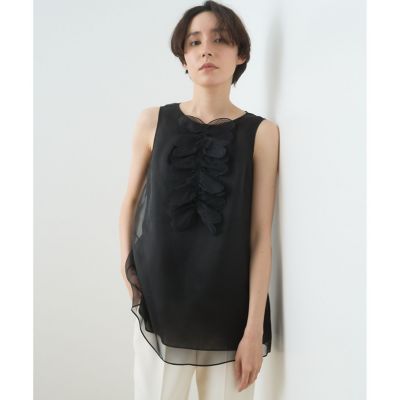 アナイ　シルクオーガンジーハートシシュウブラウス シルクオーガンジーハートシシュウブラウス | ANAYI/アナイ