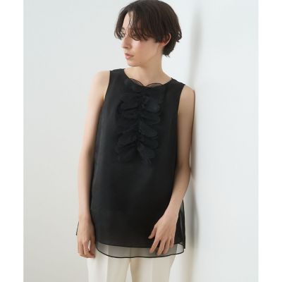 ANAYI/アナイ シルクオーガンジーハートシシュウブラウス