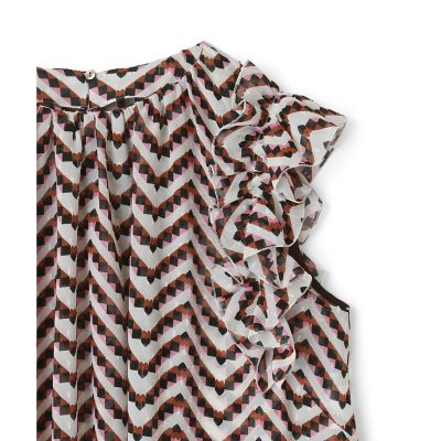 ANAYI キカハートプリントギャザーフリル ブラウス スカート 未