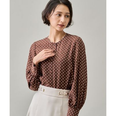 21SS♡ANAYI アナイ ドットプリントブラウス 38 ボウタイ フリル シルクデシンドットプリントボウタイブラウス | ANAYI/アナイ | 三越