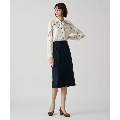 ■極美品 ANAYI アナイ ジョーゼットバイカラータイ付 ブラウス ジョーゼットバイカラータイ付 ブラウス | ANAYI/アナイ | 三越