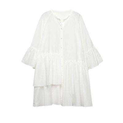 ＜ANAYI＞シルクコットンボイルティアードブラウス